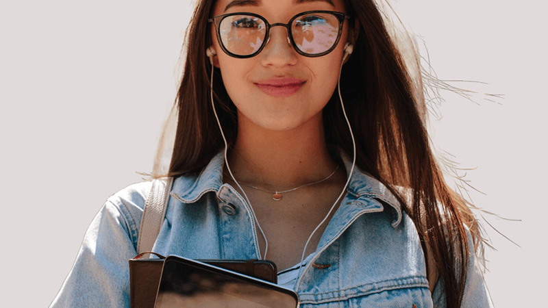 Estudiante con gafas