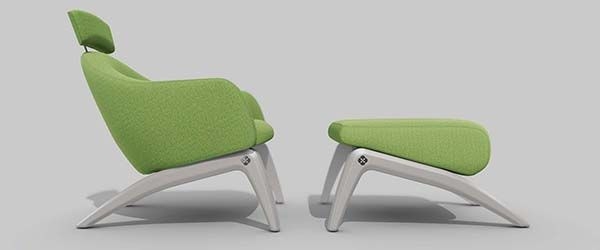 3D 럭셔리 의자 및 발판