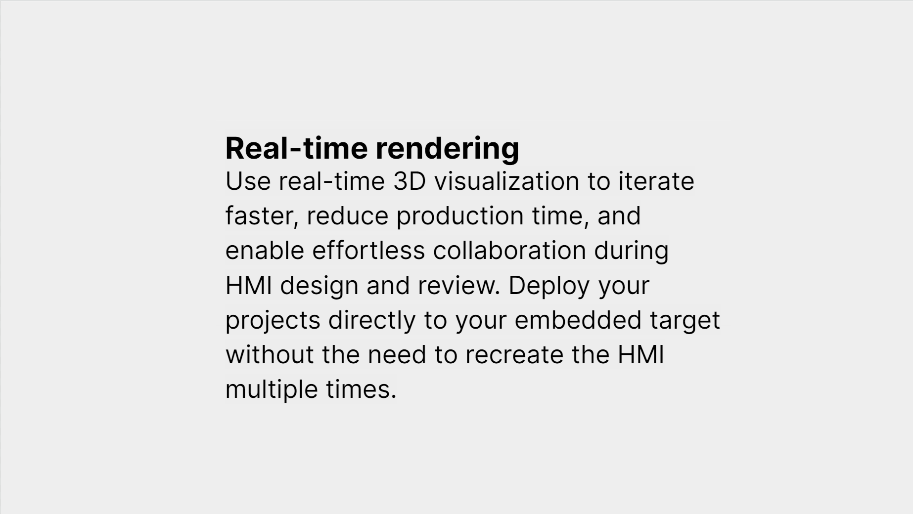 Unity for HMI benefit: Real-time rendering
