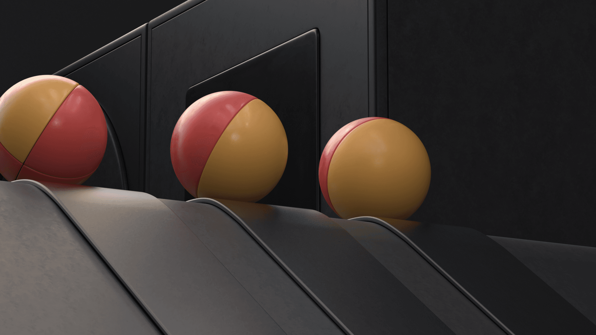 Red and yellow spheres image