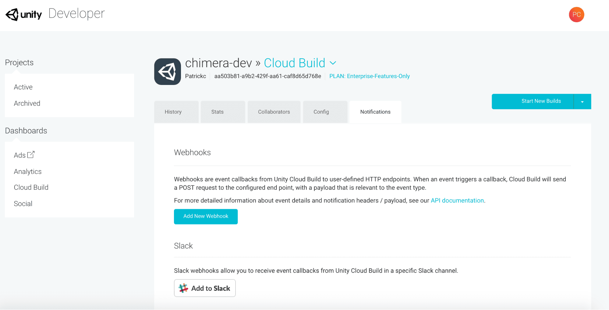 Webhooks and Slack Notifications in Unity Cloud Build