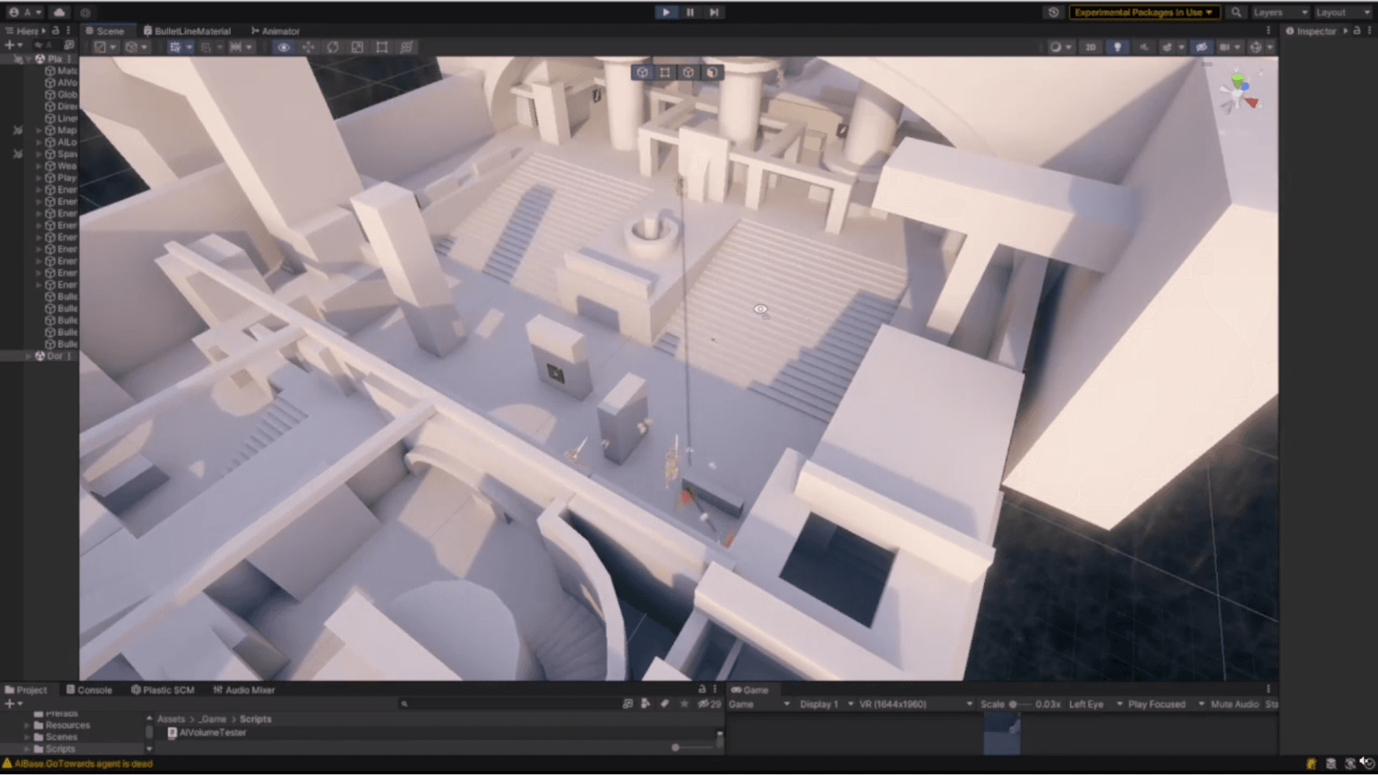 An example of a blocked-out level using ProBuilder, posted by a user called niv-vada on Reddit