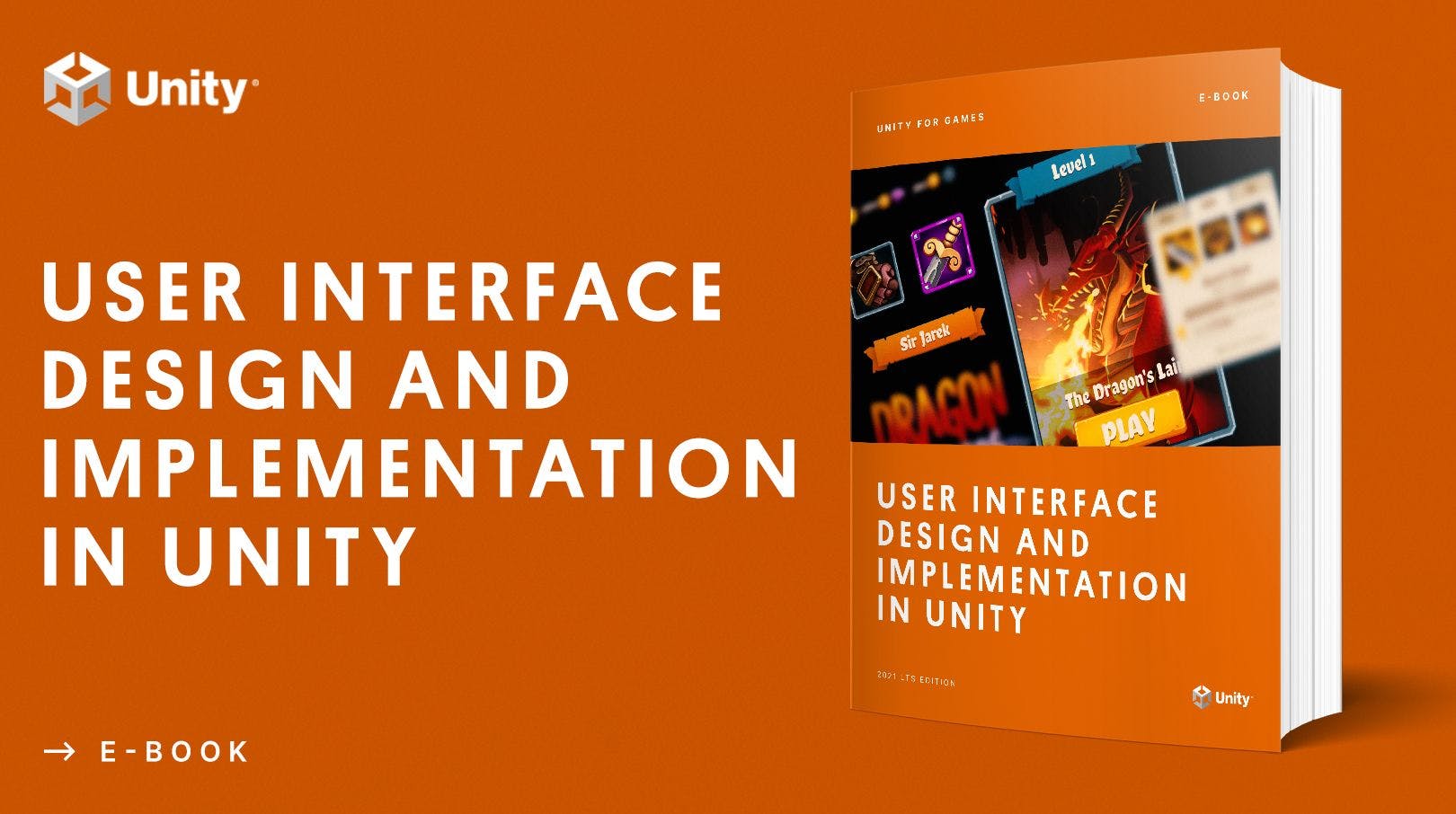 Promo artwork for the 'User interface design and implementation in Unity' e-book