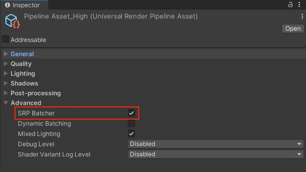 Lighting settings on the Unity editor