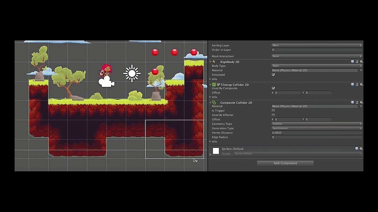 Unity-Fewer colliders with Tilemap