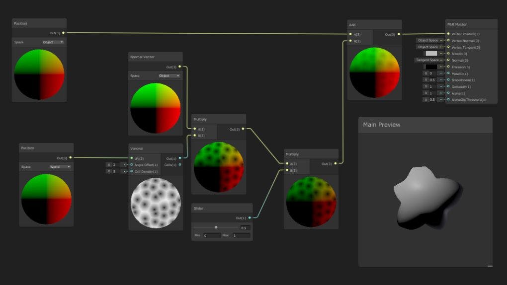 Shader graph in Unity editor