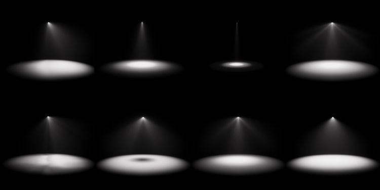 IES-Profile auf verschiedene Leuchten angewendet
