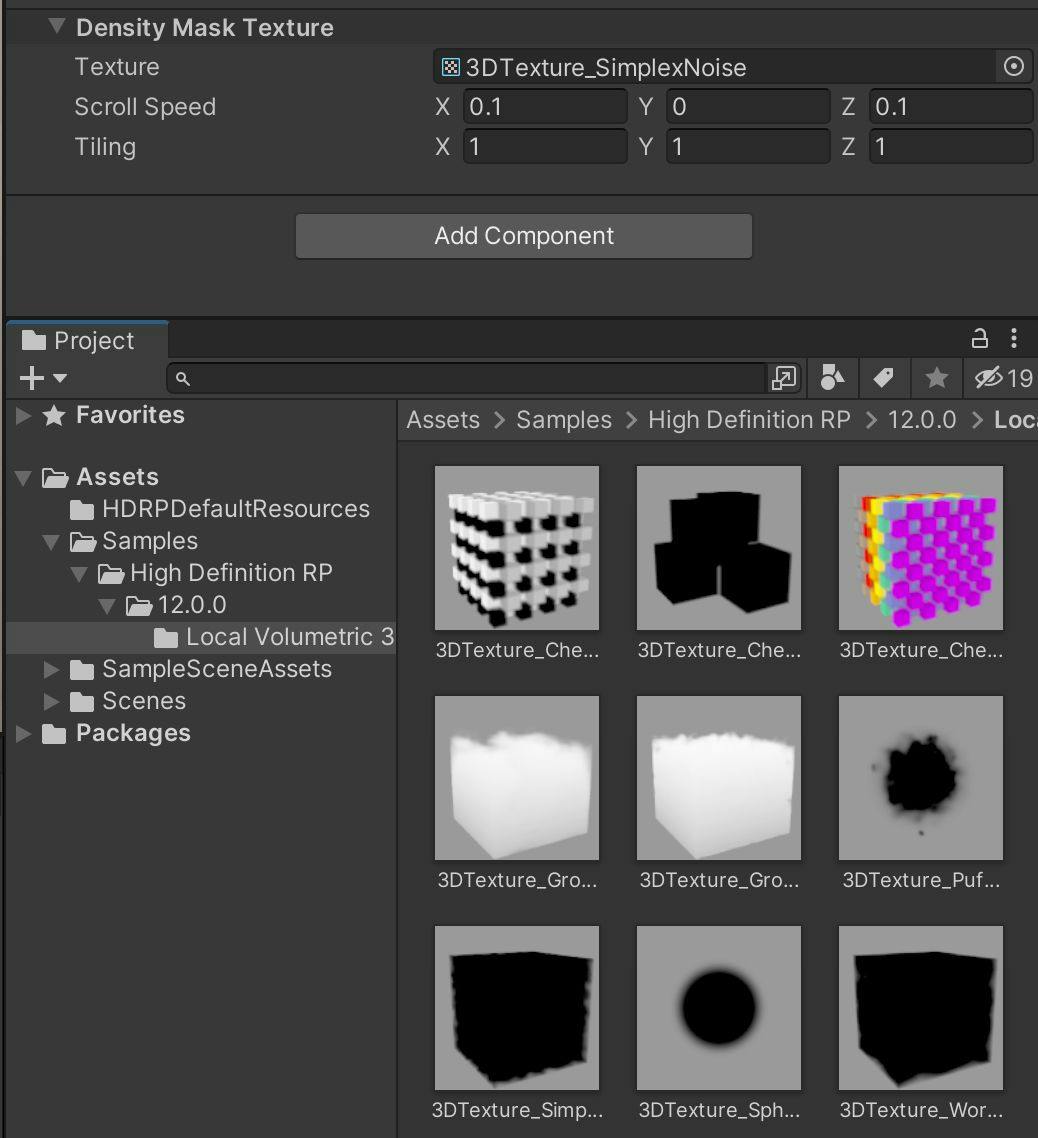 Dichtemasken-Textur aus den lokalen volumetrischen 3D-Texturproben