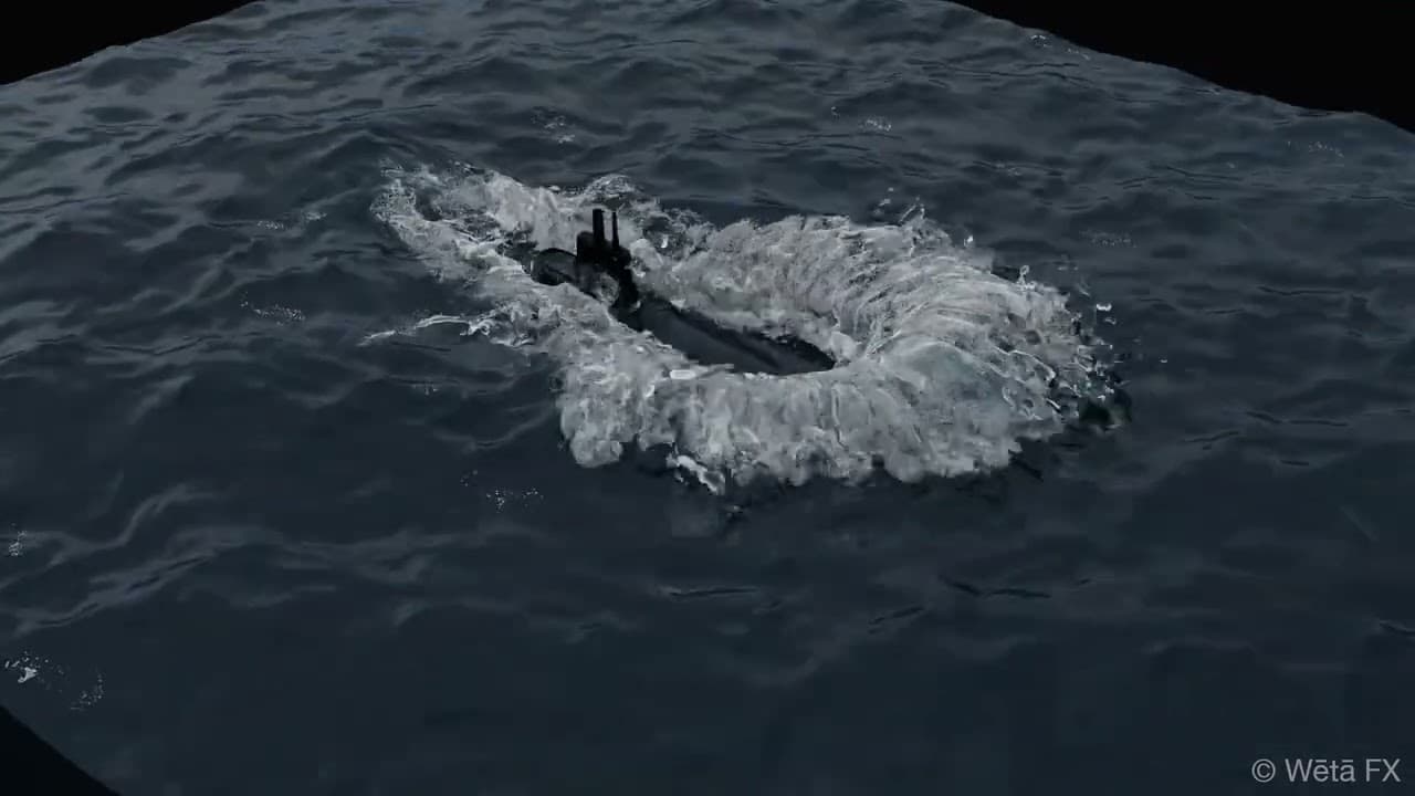 Aperçu de « Bulles guidées et mousse humide pour une simulation réaliste des eaux vives » tel que présenté au SIGGRAPH 2022. Vidéo avec l'aimable autorisation de Wētā FX.