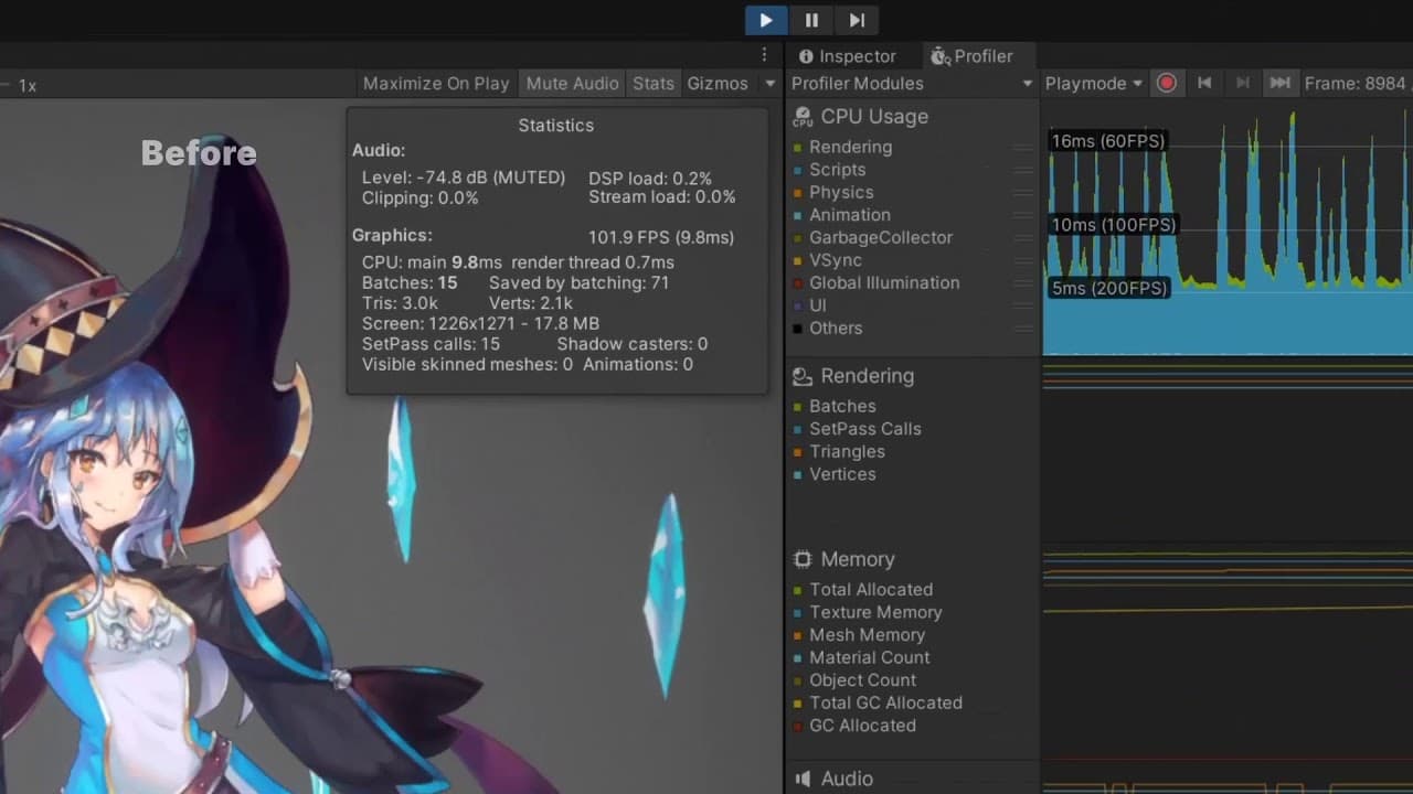 Rendimiento de 2D Animation mejorado con Burst