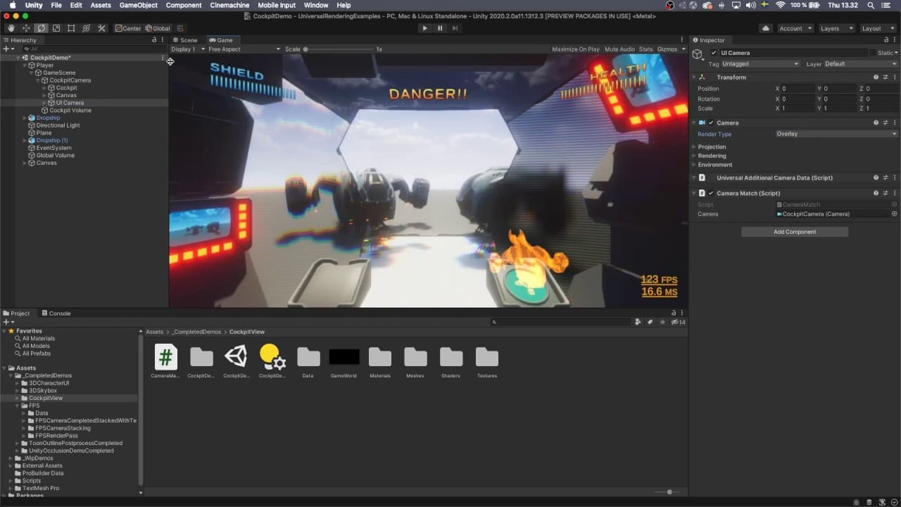 Unity 2020.1 のユニバーサルレンダーパイプラインにおけるカメラスタッキング