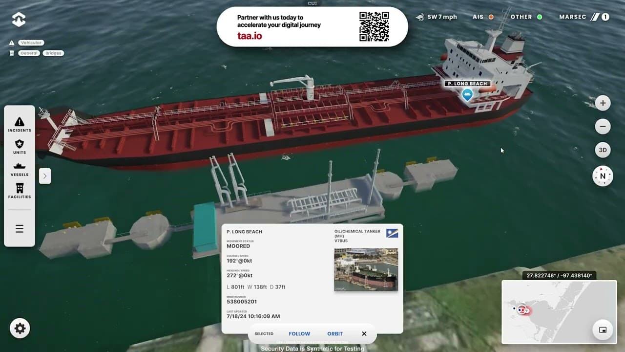 OPTICS Active Digital Twin by The Acceleration Agency for Port of Corpus Christi