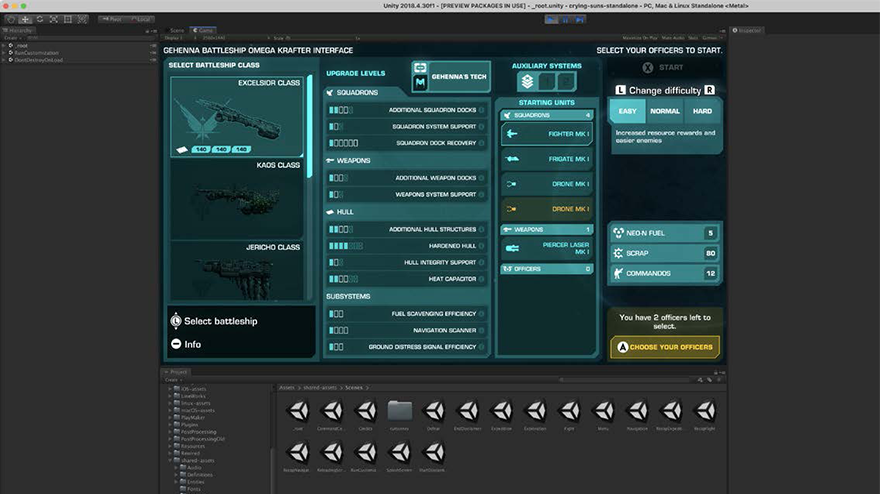A game development screen in Unity Editor