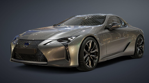 Fully rendered sports car