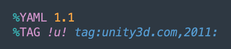Code of header lines in YAML format