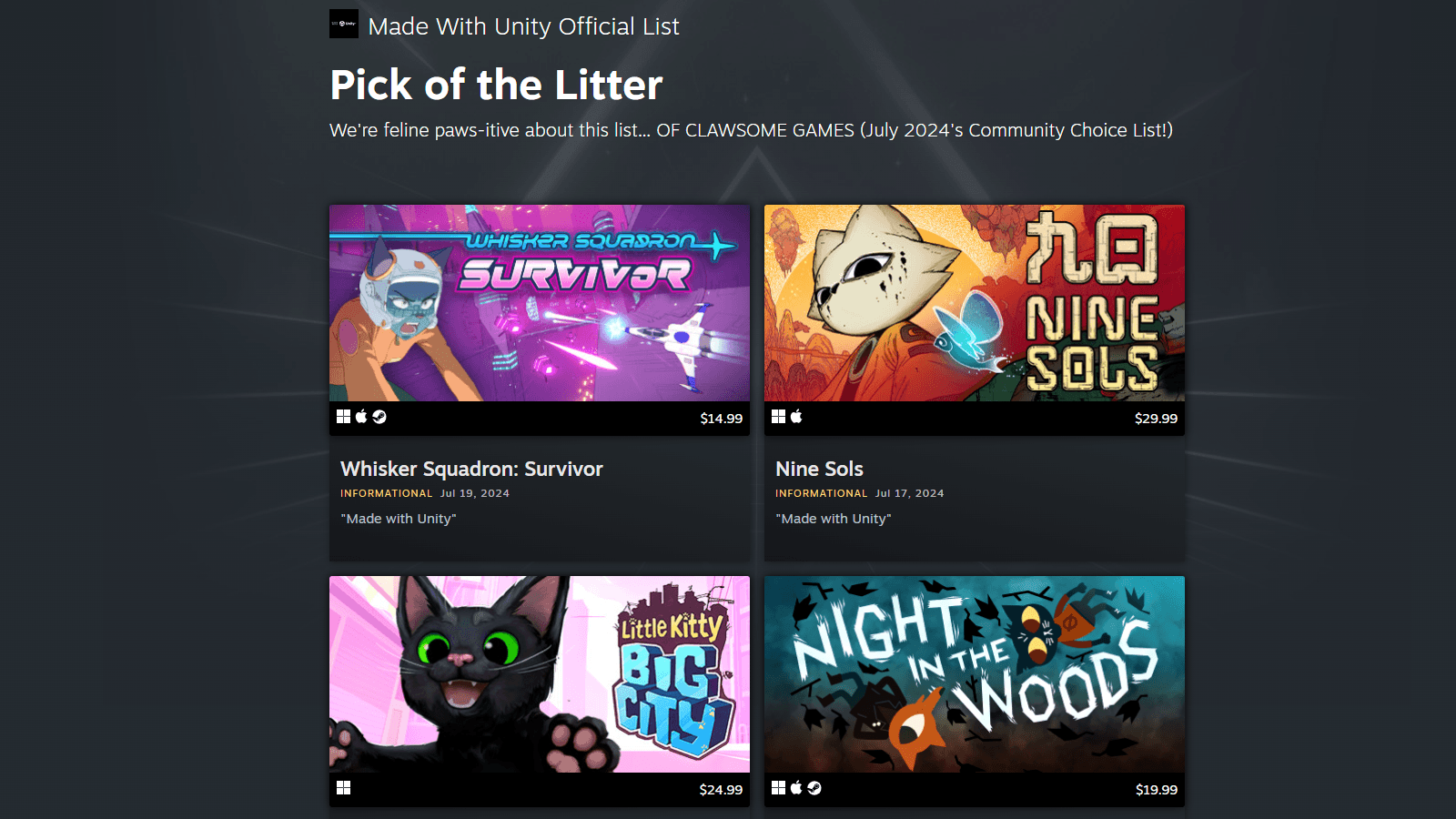 Cat List on Steam