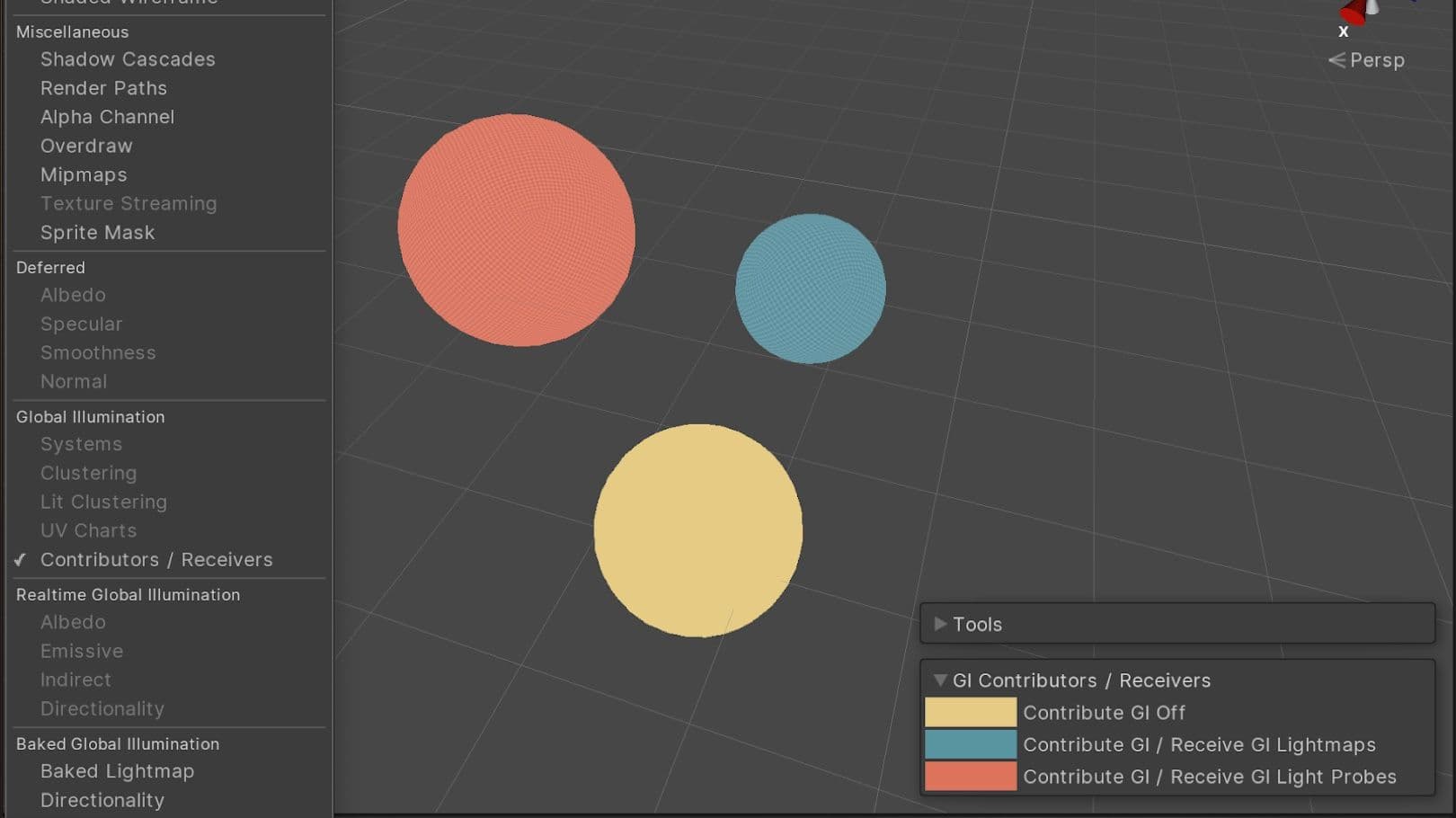 コントリビューター/レシーバーのシーンビューモード
