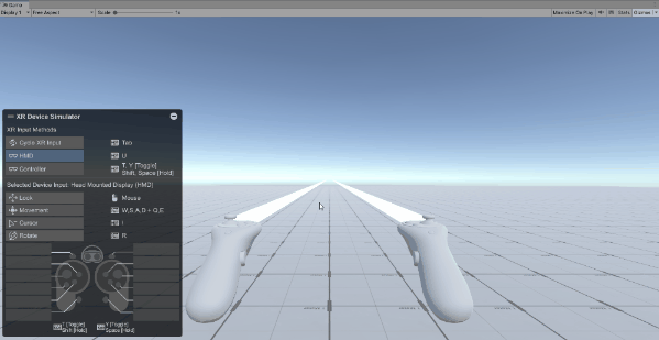 Example of the XR Device Simulator in action