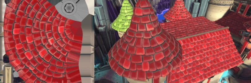 Details in texture on roof shingles