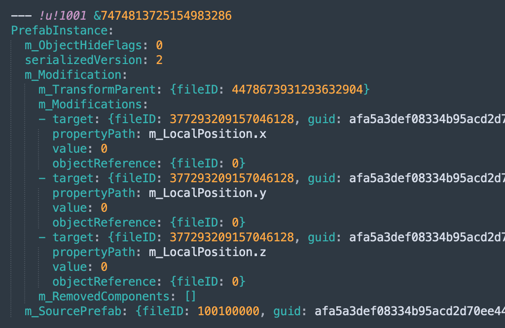 YAML for a Nested Prefab
