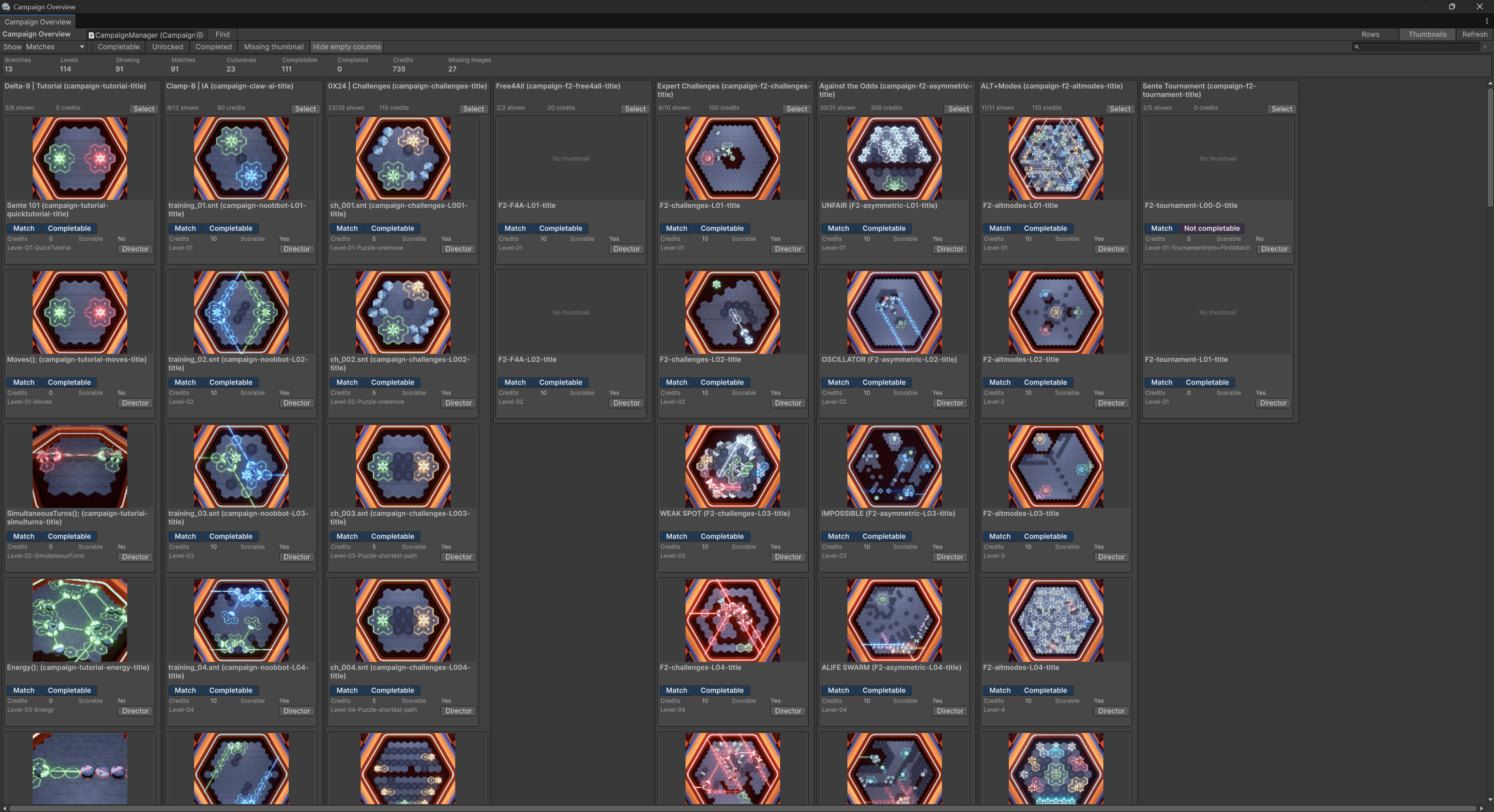 Renditions of various custom boards built for Sente in the Unity Editor using Oxobox's custom Board Template Manager.