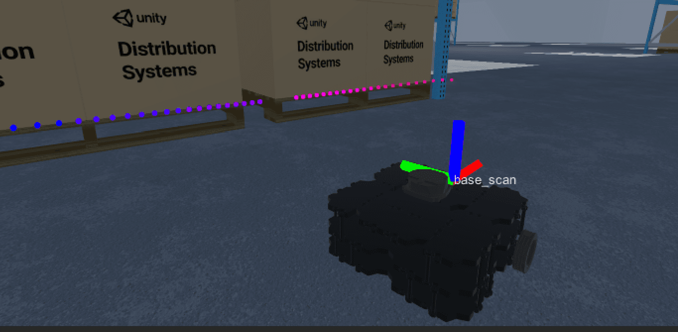 Here, robot transform visualizations have been activated, allowing you to overlay data and debug in real time.