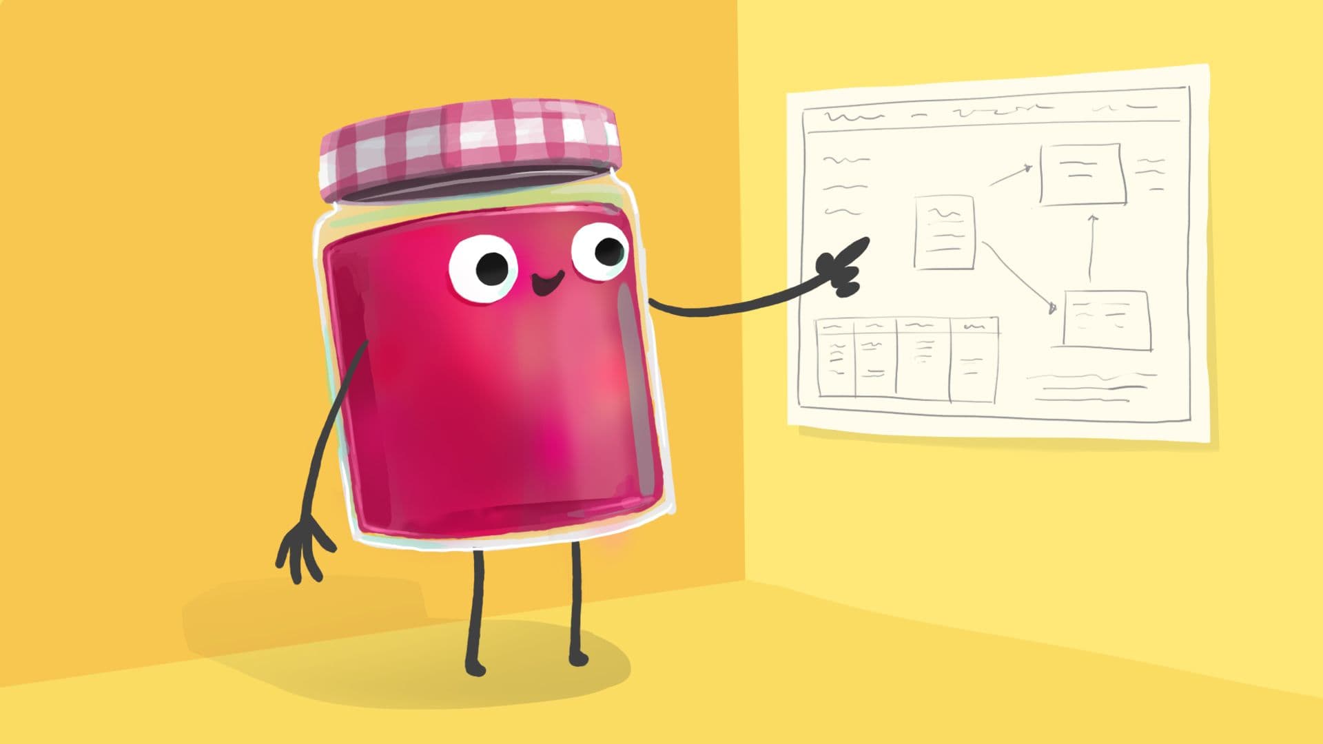 A Unity “jam” jar laying out a game storyboard