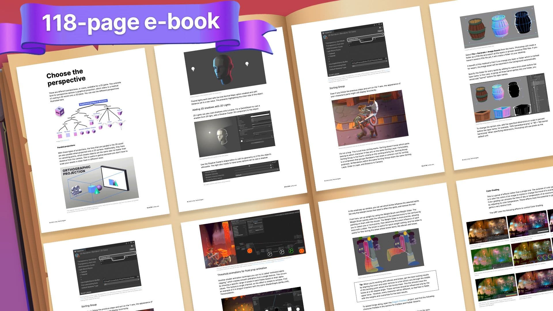 An opened e-book for 2D games