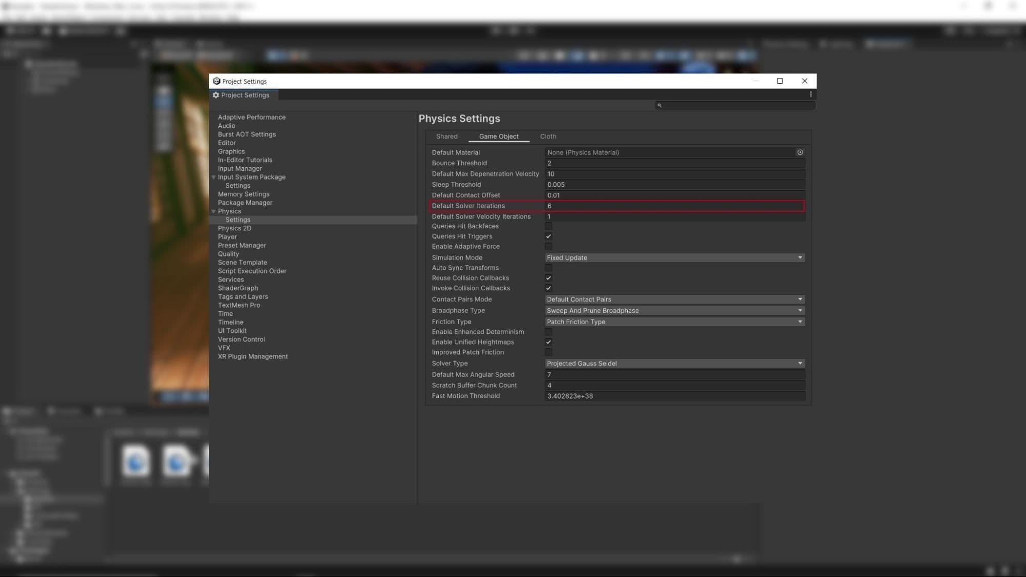 Default solver iterations