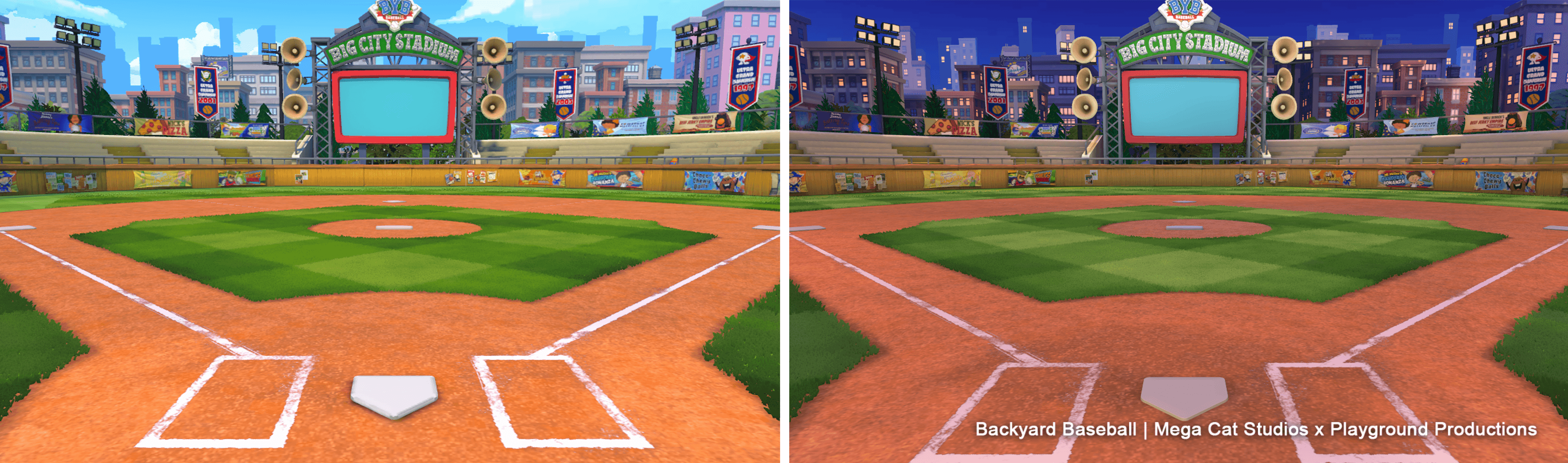 Examples of day lighting vs night lighting