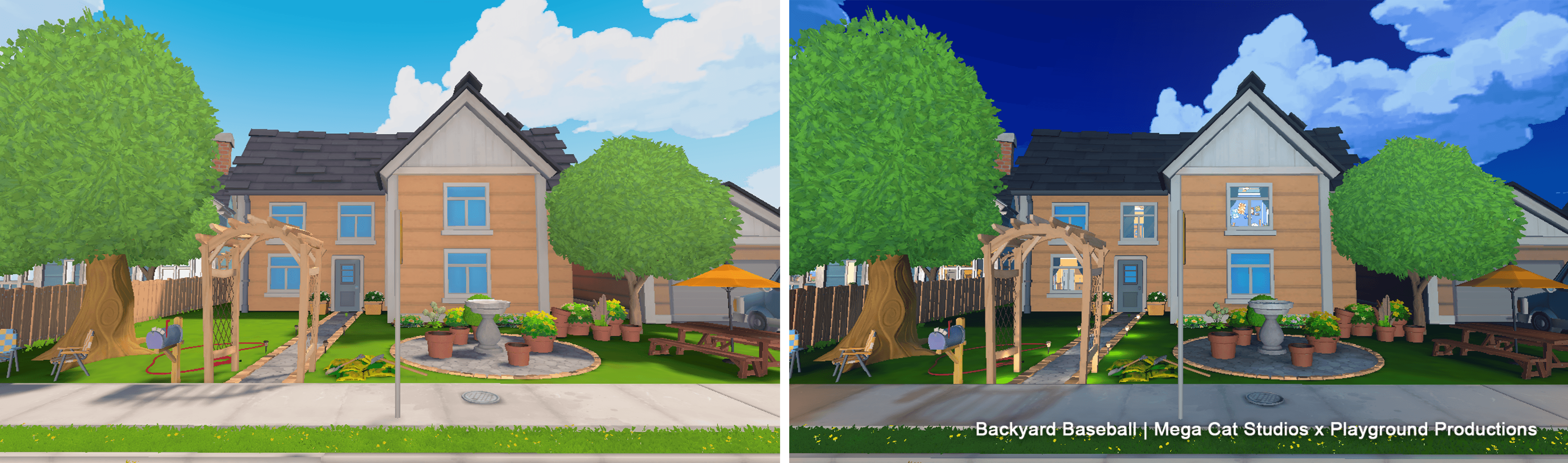Examples of day lighting vs night lighting