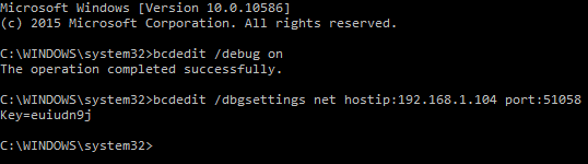 Enable kernel debugger