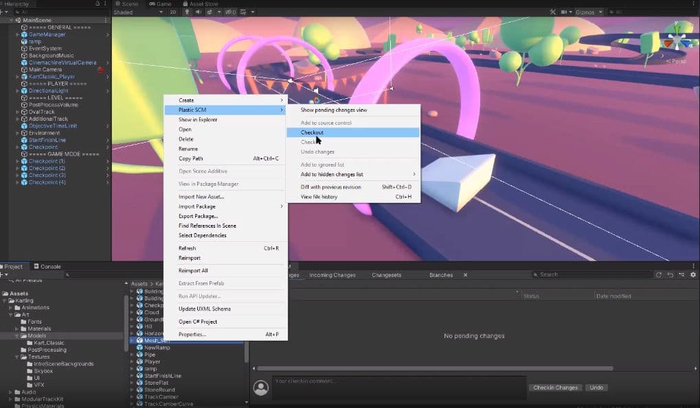 Unity Editor mit Plastic SCM