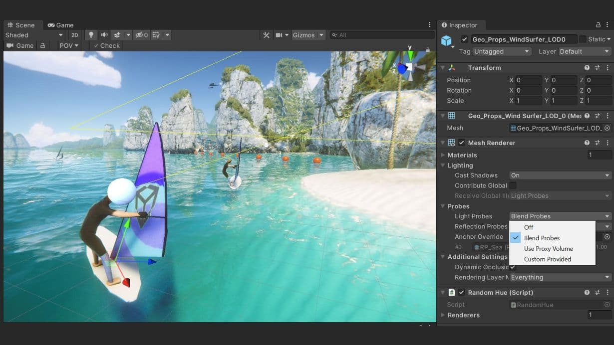 Light probes in Unity editor