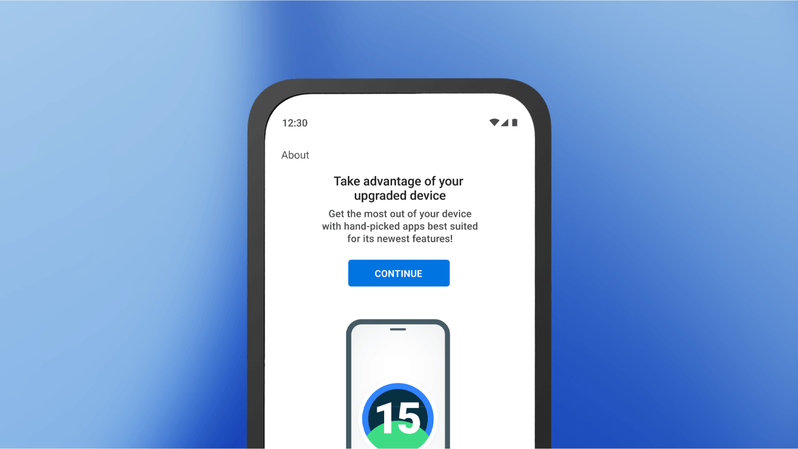 屏幕上升级设备消息的图像