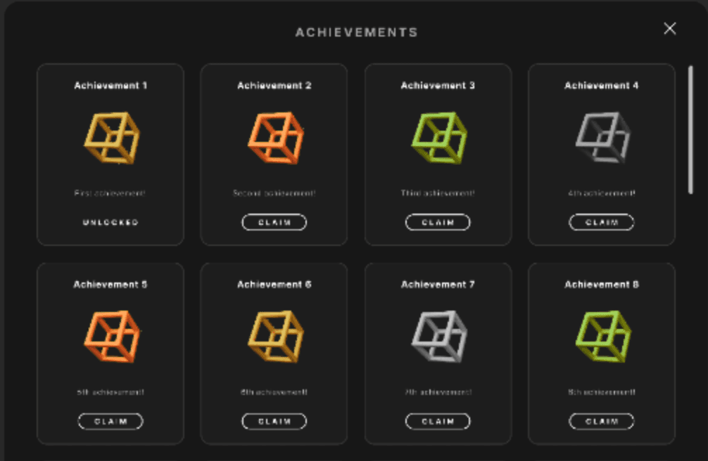 "Achievements" in Unity Building Blocks
