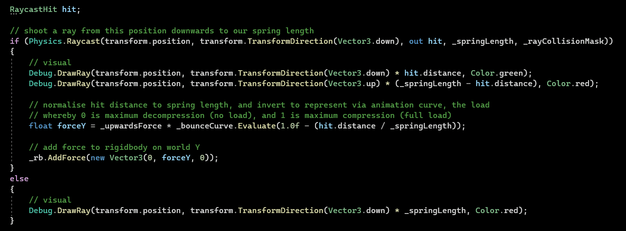 A code snippet in C# for dropping objects
