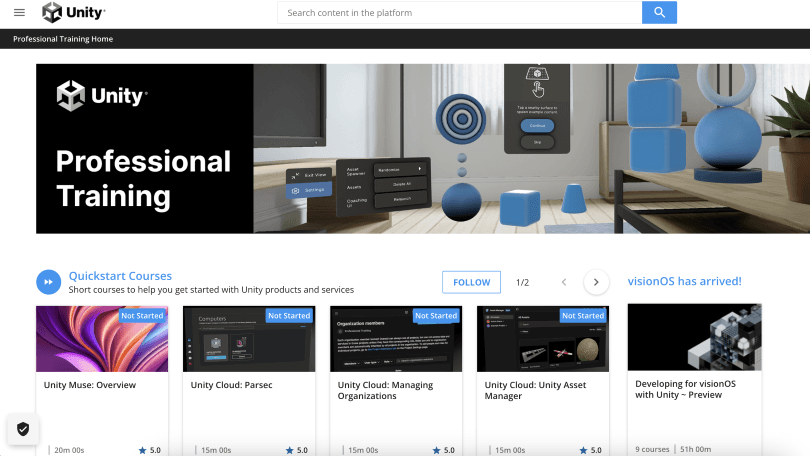 Снимок экрана курса обучения по требованию