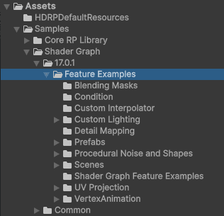 The location of the Node Reference Samples in the Project window