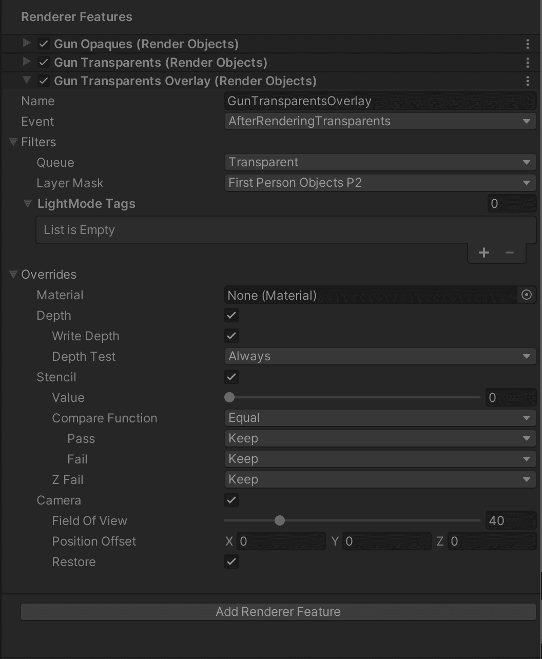 创建一个自定义渲染对象来覆盖渲染设置。