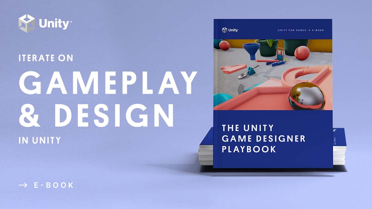Image with light purple background with the GamePlay & Design Ebook cover