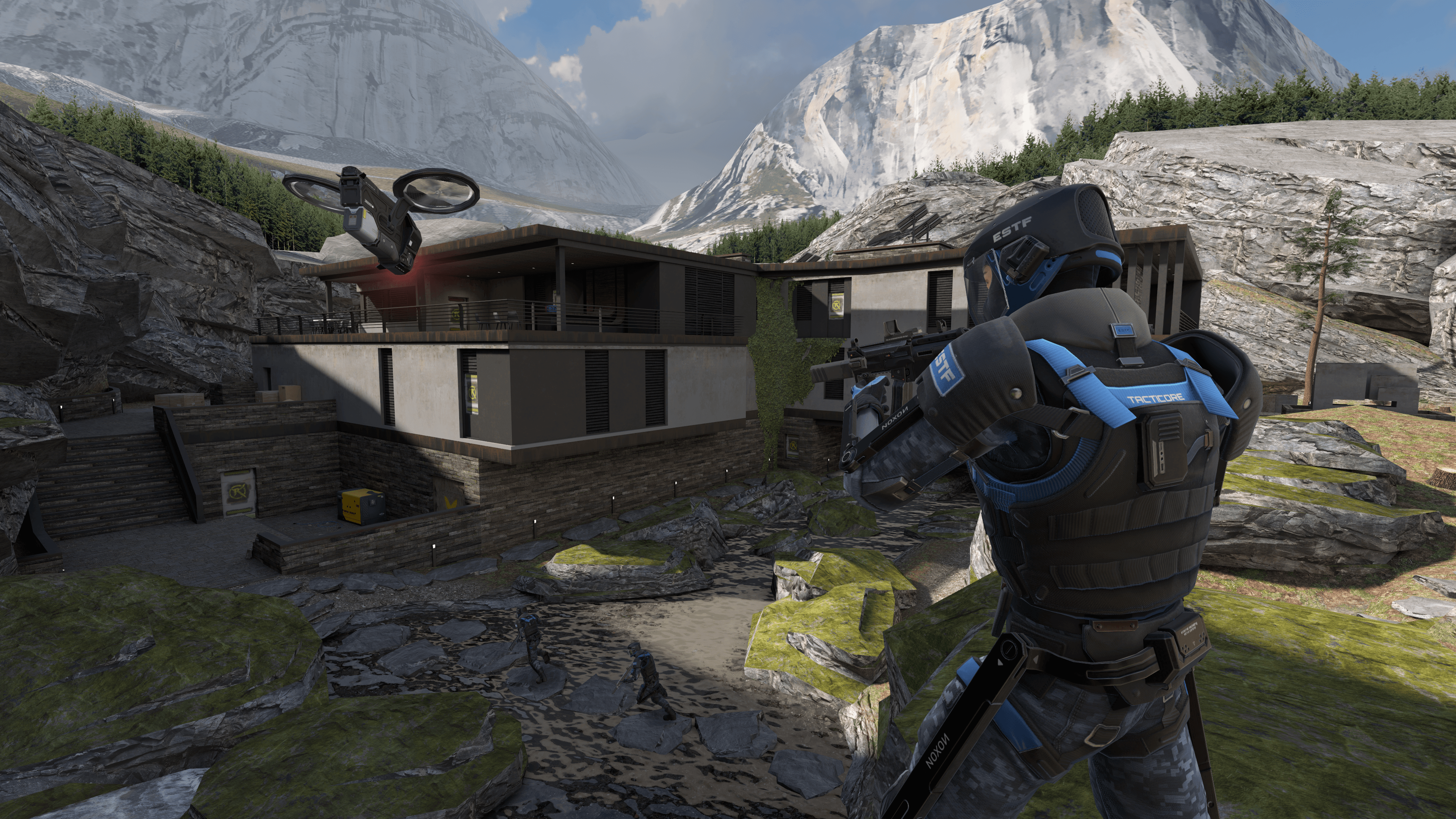 A player targets a mountain hideaway in the video game Breachers, by Triangle Factory