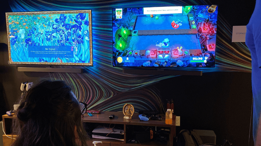 Sit back and relax: A capture of the gameplay space in action at our San Francisco office