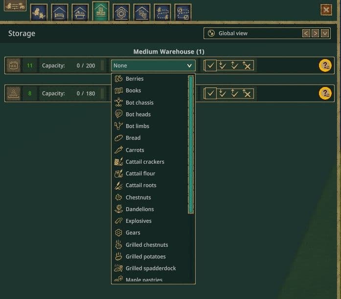 Выпадающие элементы с иконками в Timberborn UI