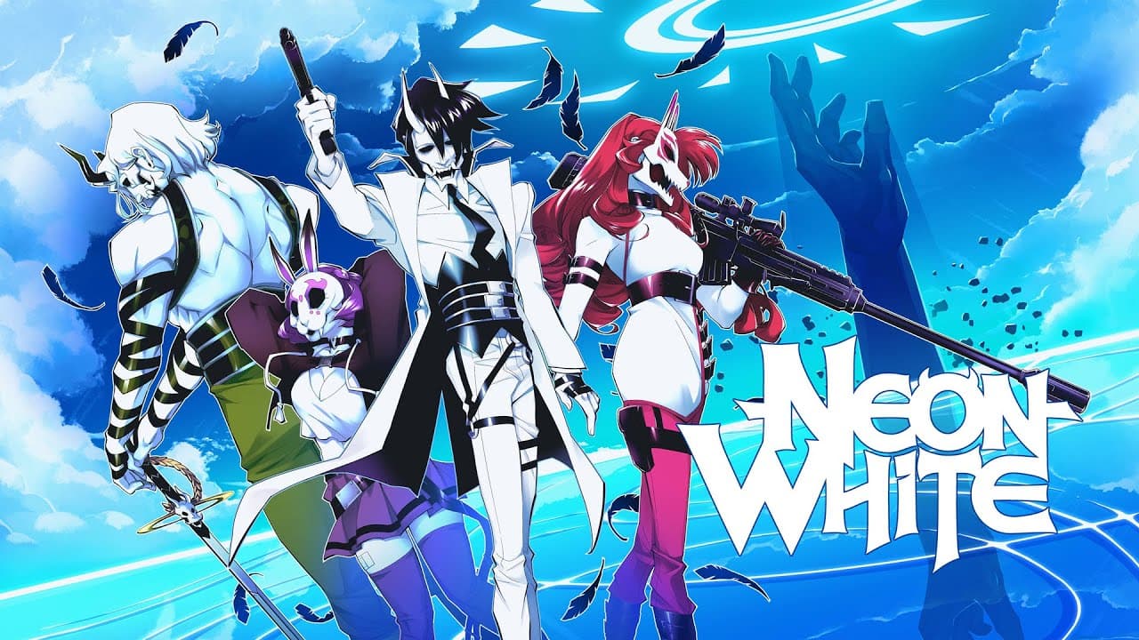 Neon White est un FPS de speedrun solo, où vous pouvez sacrifier vos armes pour des mouvements de parkour divins.