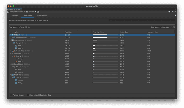 Inspecting memory with the new Memory Profiler package