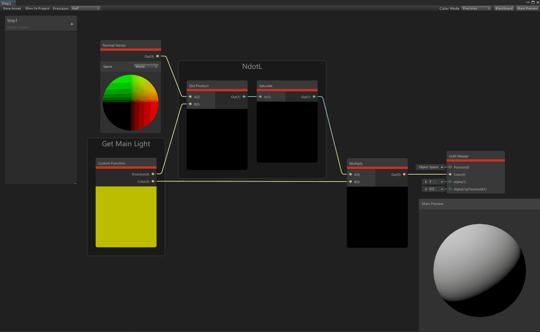 Shader Graph 中的自定义照明:2019 年扩展您的图表