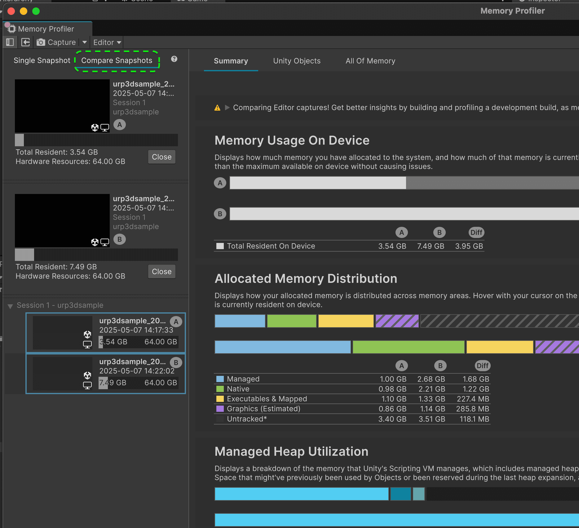 Analyze Memory Usage with Memory Profiling Tools | Unity