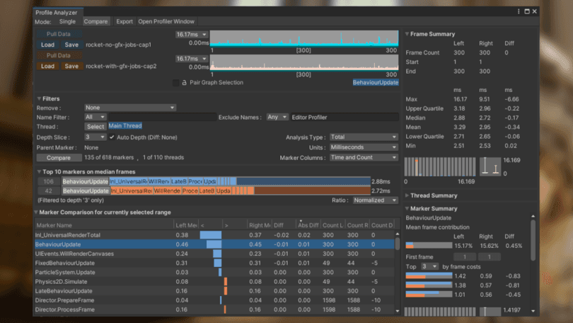 Optimize your game with the Unity Profile Analyzer