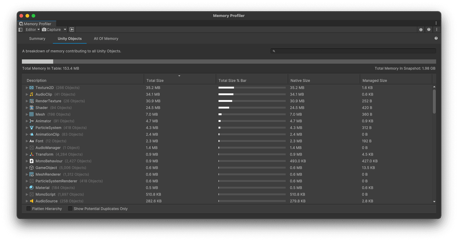 python - memory profiler while using lambda expression... Inspecting memory with the new Memory Profiler package